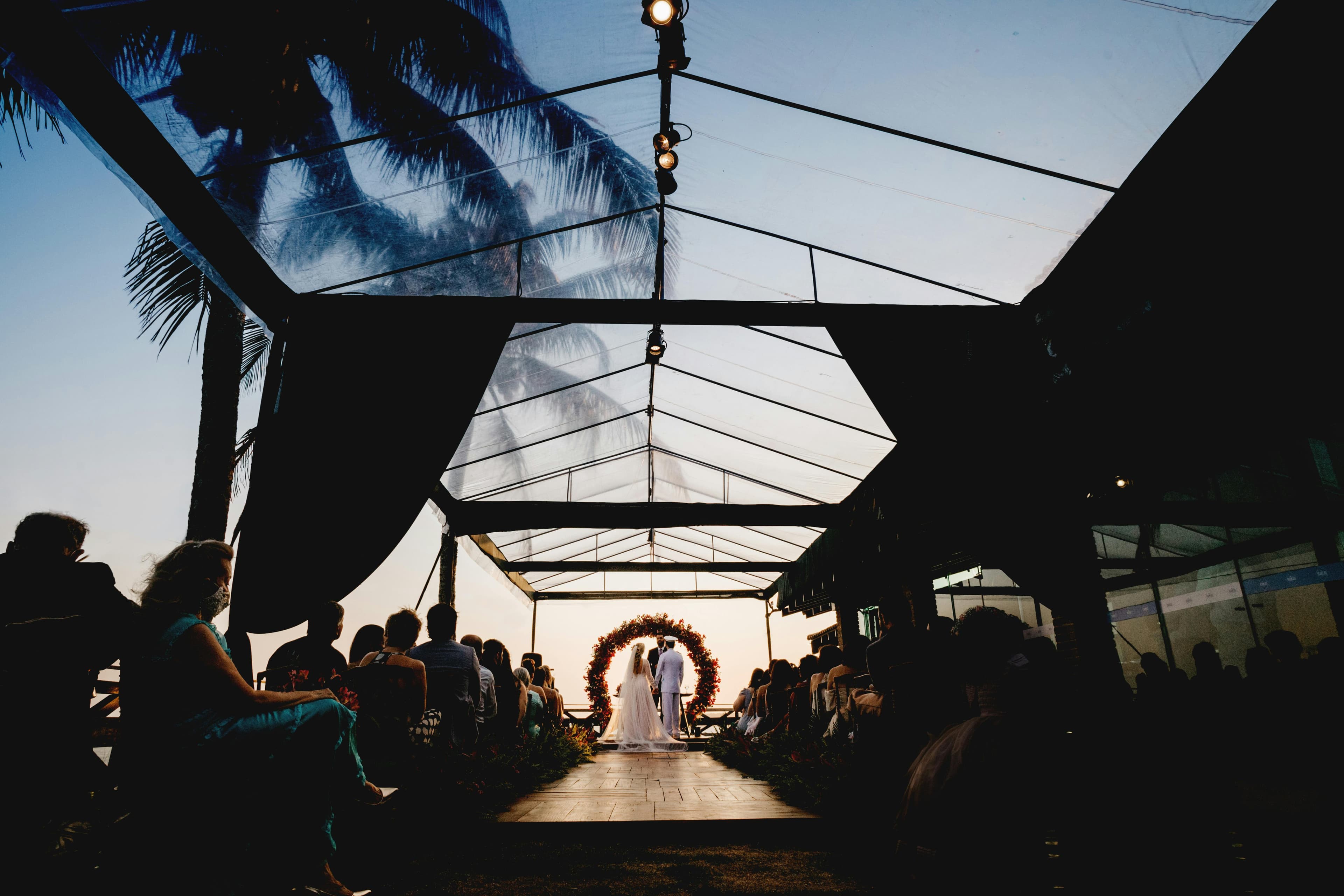 Corporate event with professional audiovisual setup