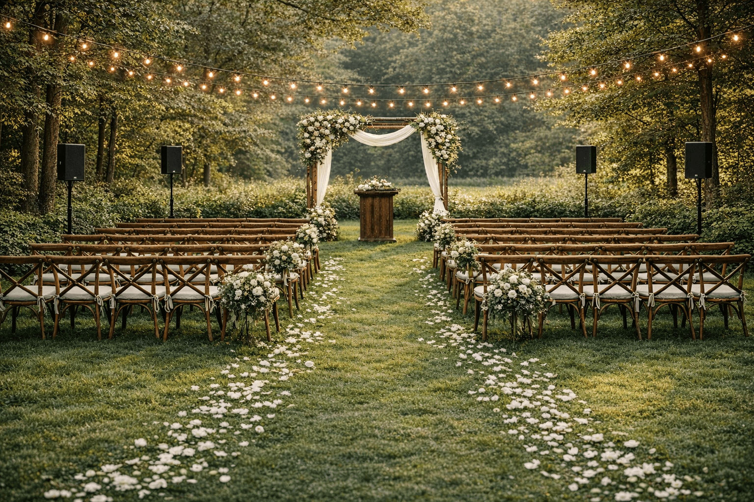 Luxury wedding venue with elegant lighting design